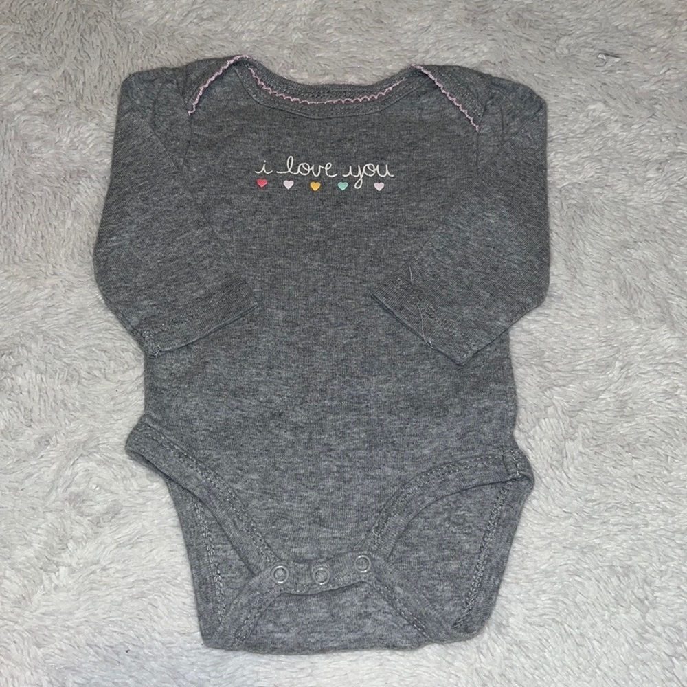 (3 for $10) Circo newborn I love you bodysuit baby girl clothing long sleeve